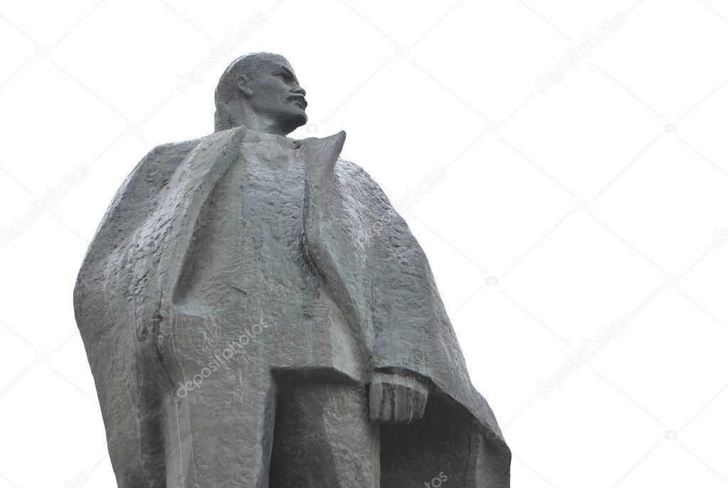 Lenin's monument, is isolated on a white background