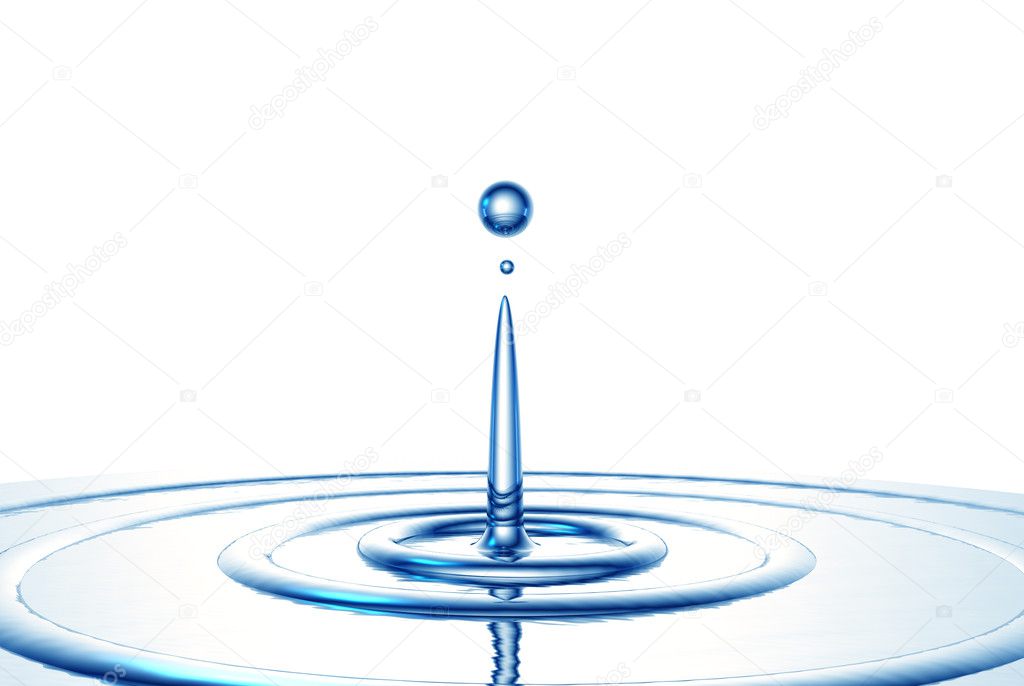 The water drop and ripples, are executed in the 3D-editor