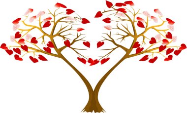 Two hearts trees clipart