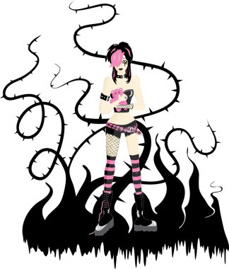 Emo girl clipart