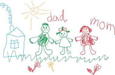 Mom, daddy and I clipart