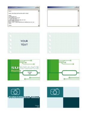 A set of visiting card, are isolated on a white background clipart