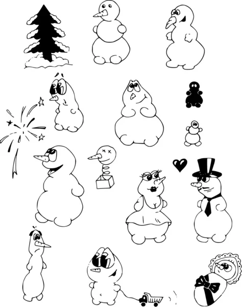 Snowmans — Stockový vektor
