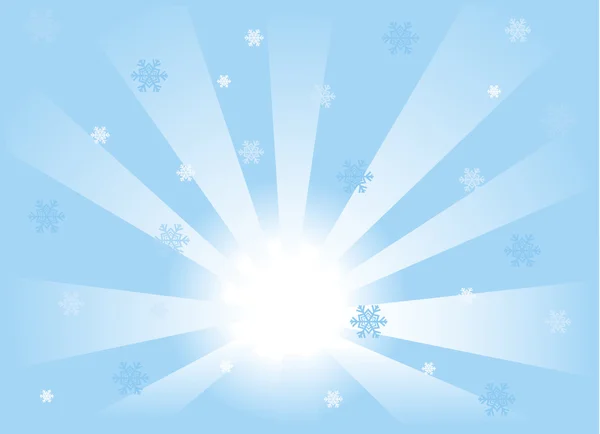 Falling Snowflakes Blue Winter Background — Stock Vector