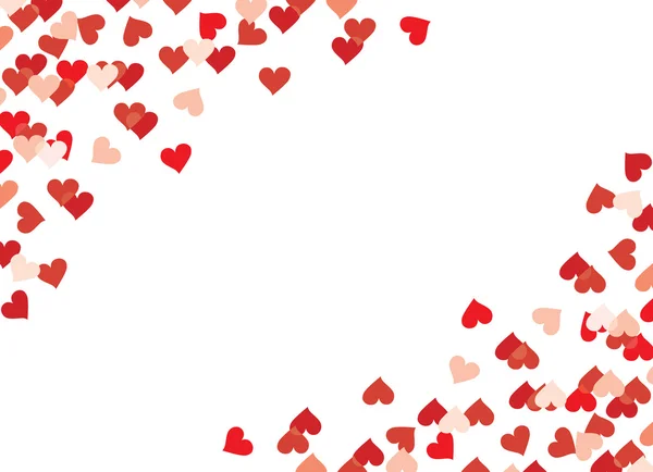 Beaucoup Cœurs Rouges Sur Fond Blanc — Image vectorielle