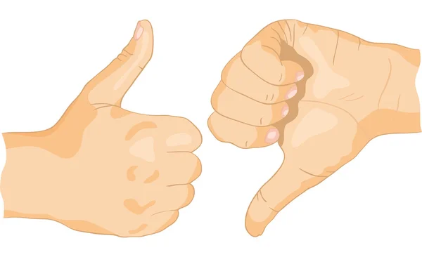 stock vector Approving and not encouraging hands gestures, on a white background