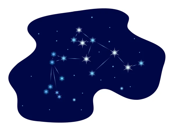 Constelação Vetorial Aquário Céu Estrelado — Vetor de Stock