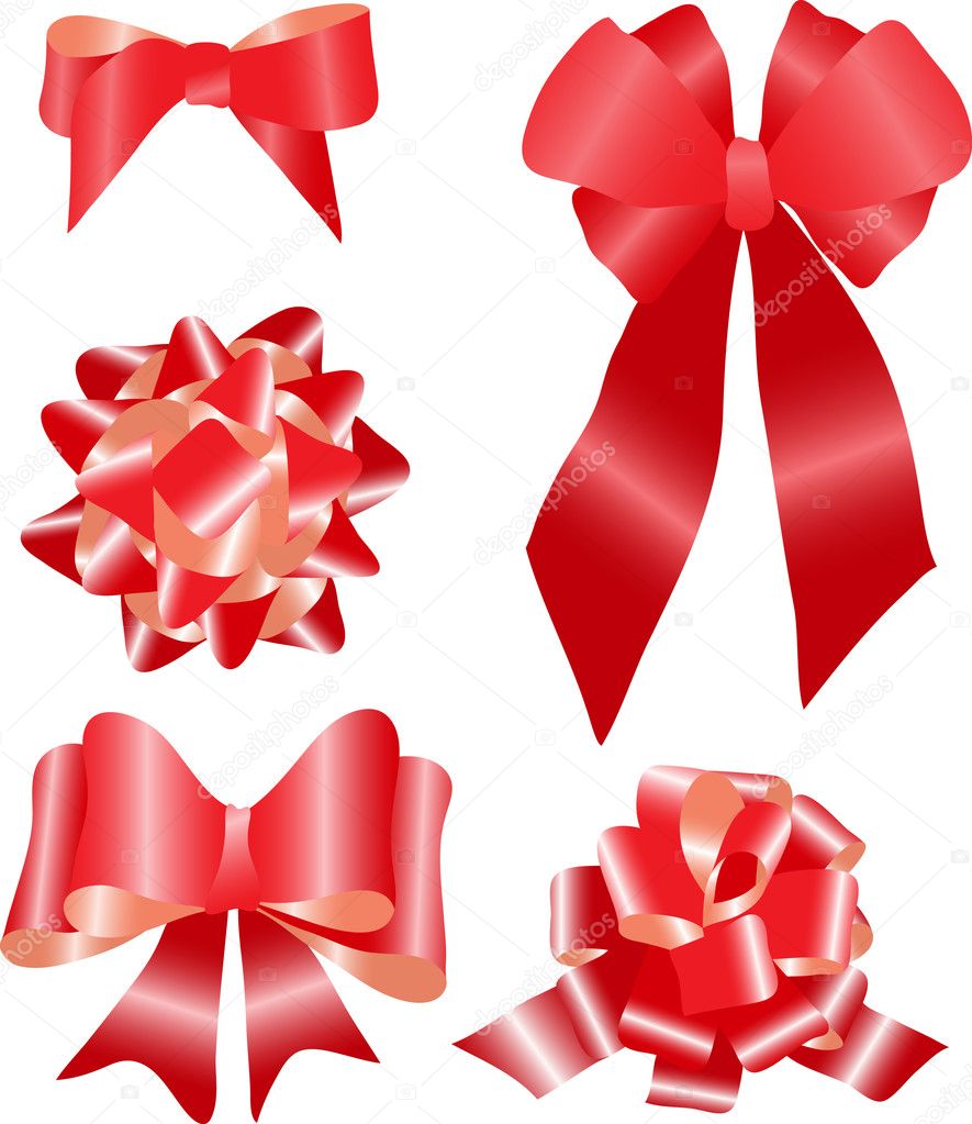 Vector bows, is isolated on a white background