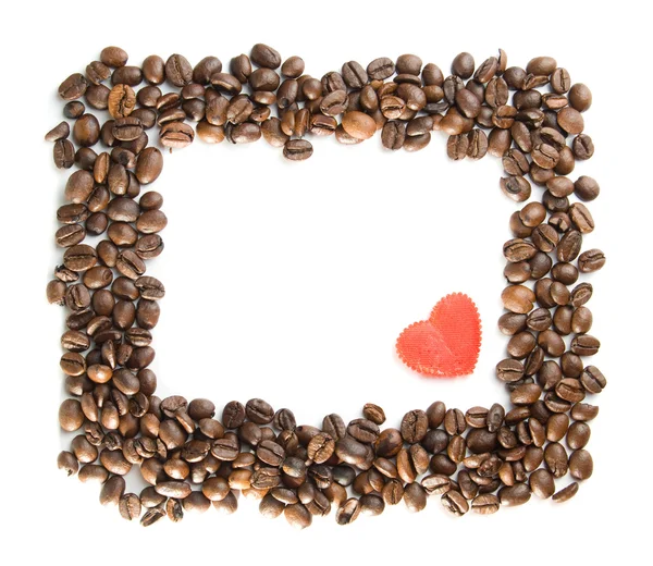 Káva Rám Srdcem Izolované Bílém Pozadí — Stock fotografie