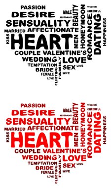 Text hearts clipart