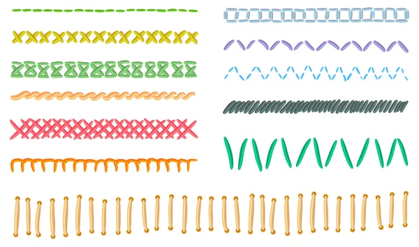 矢量集合的不同形式和色彩的缝针 — 图库矢量图片