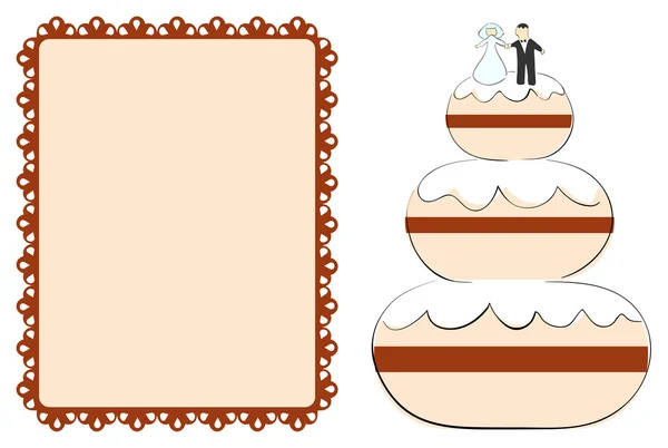 Kue pernikahan - Stok Vektor