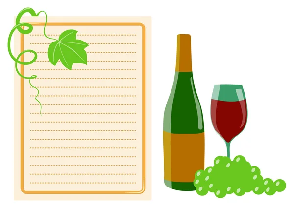 Wine and grape — Stock Vector