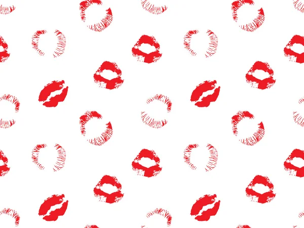stock vector Vector seameless pattern with red lips on a white background