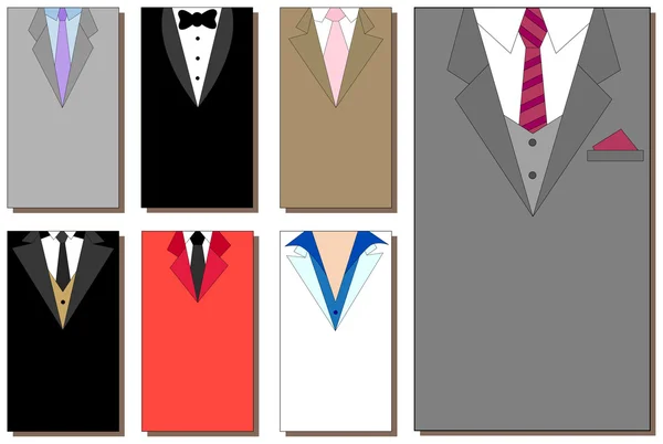 ビジネス スーツの背景のコレクション カード — ストックベクタ