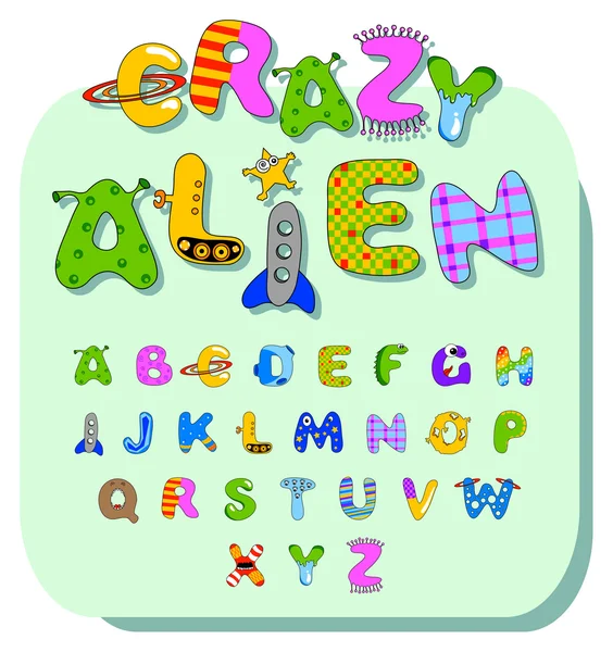Alien alphabet — Stock Vector