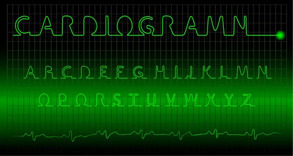 Kardiogramm-Alphabet — Stockvektor