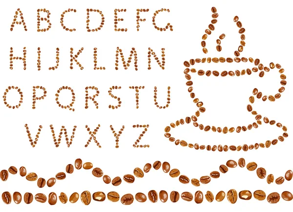 Coffee alphabet — Stock Vector