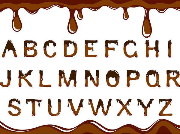 Chocolade alfabet — Stockvector