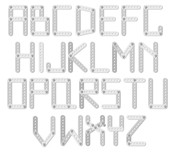Metalowe projektant alfabet — Wektor stockowy