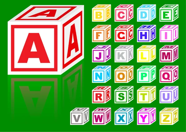 Cubes alphabet — Stock Vector