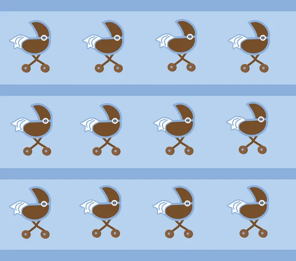 Baby Boy Stroller Background — Stock Vector