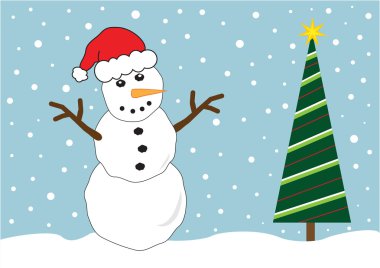 Christmas Tree Snowman clipart