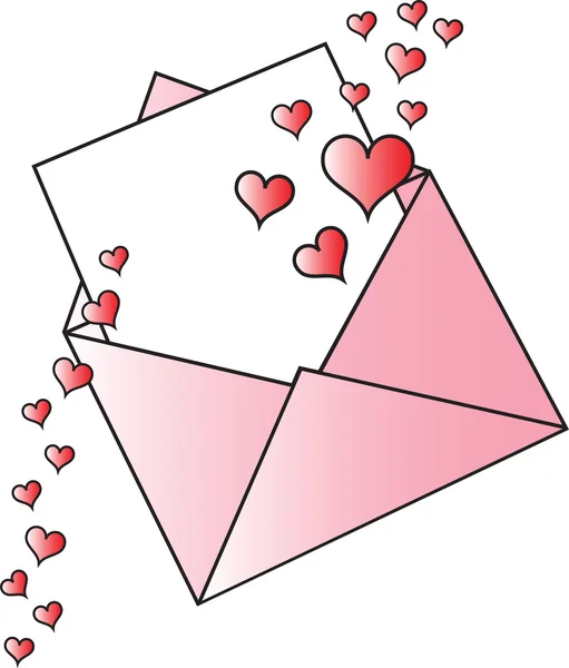 Walentynki kopertę z serca — Wektor stockowy