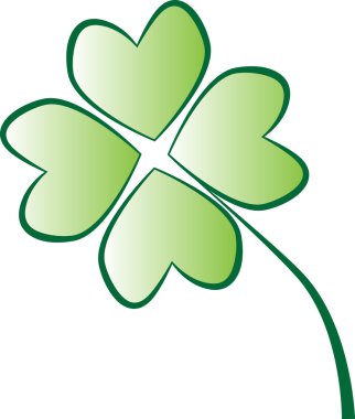 Isolated green four leaf clover clipart