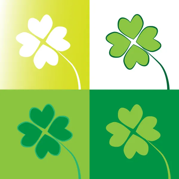 Four Leaf Clovers Background — Stock Vector