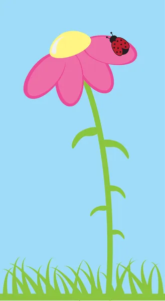 Милий Сонечко Рожевій Квітці — стоковий вектор