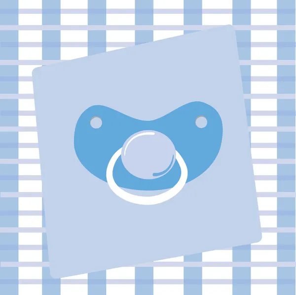 Bonito Azul Bebê Menino Chupeta —  Vetores de Stock