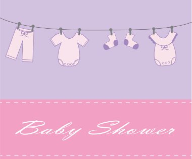 Baby Girl Shower Invite clipart