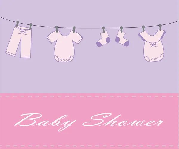 赤ちゃんの女の子のシャワーの招待カード — ストックベクタ