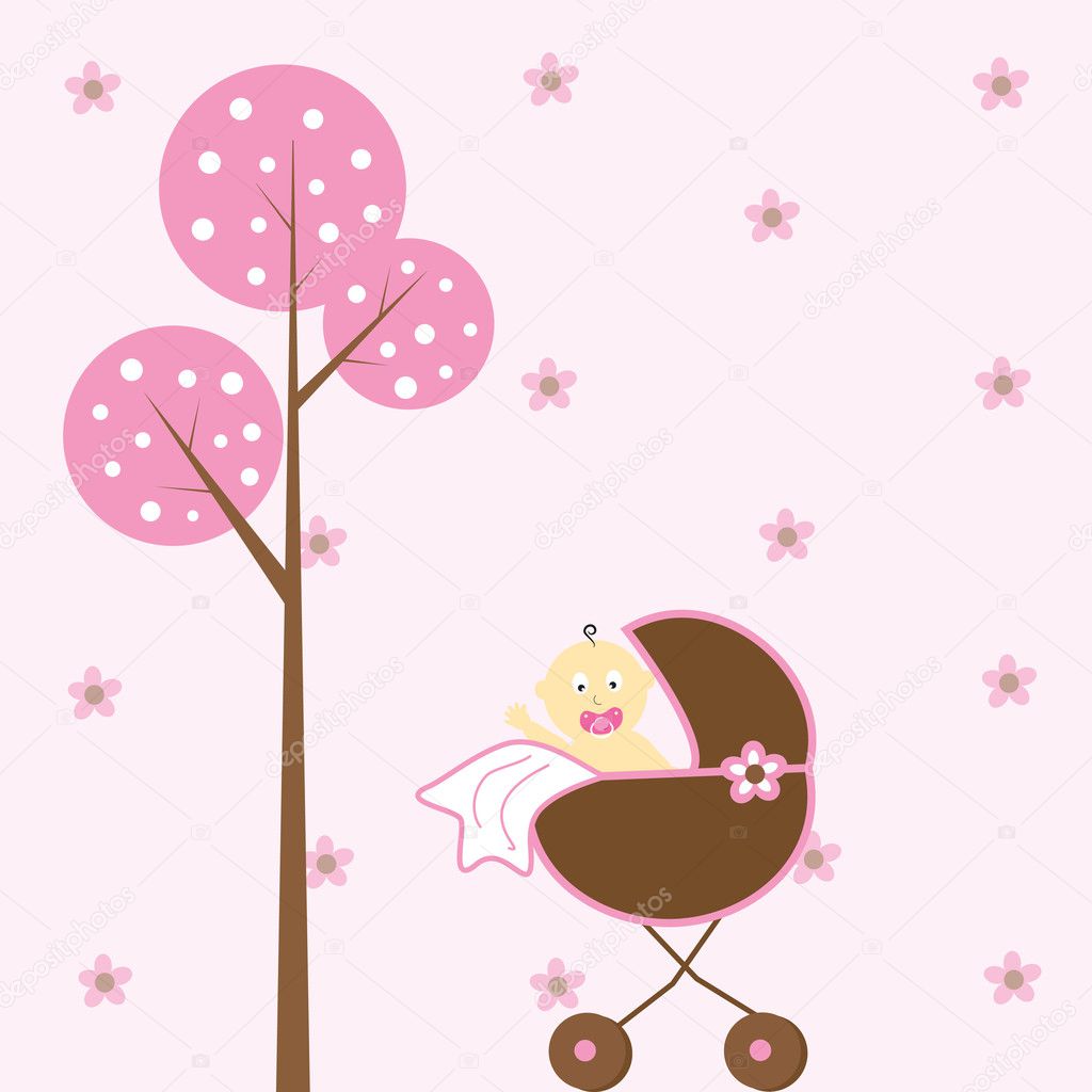 Baby Girl in Stroller