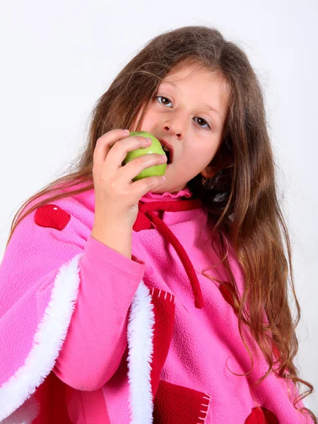 Chica con manzana — Foto de Stock