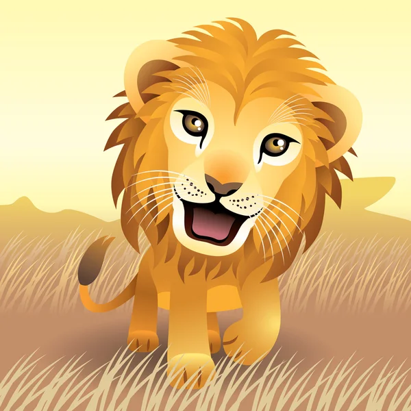 Baby Animals: Lion — Stock Vector