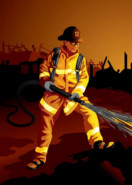 Пожарный — стоковый вектор