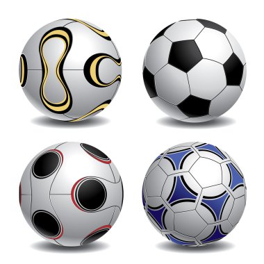 Football balls clipart