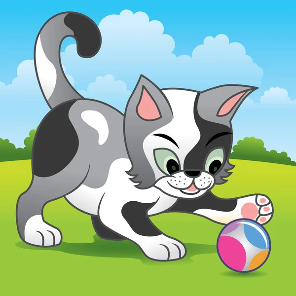 Hravá kočka — Stockový vektor