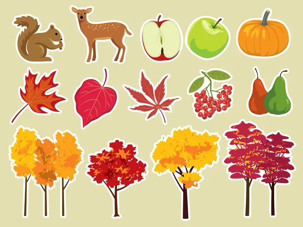 Set de iconos de otoño — Archivo Imágenes Vectoriales