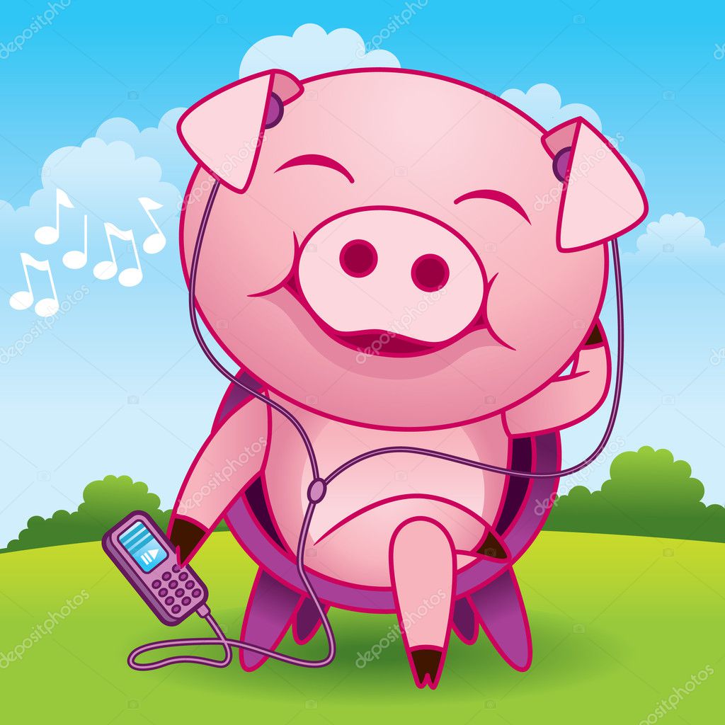 Music Pig Stock Vector by ©UltraViolet 4078261