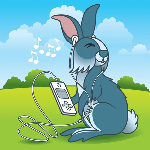 音楽ウサギ — ストックベクタ