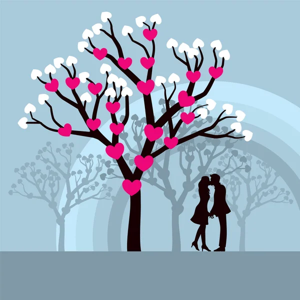 Embrasser couple — Image vectorielle