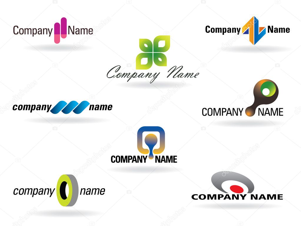 Vector set of different kind of business logos.