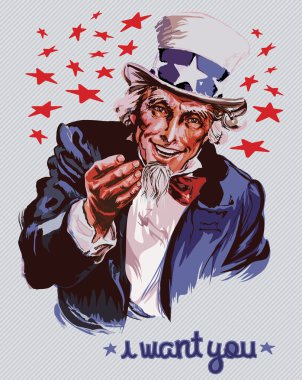Smiling Uncle Sam clipart