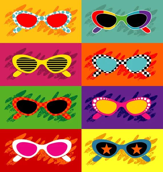 Gafas de sol Pop Art — Vector de stock