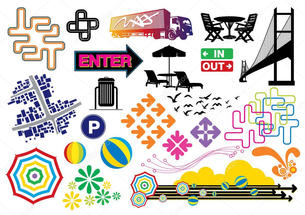 Vector set with various elements. More in my portfolio.