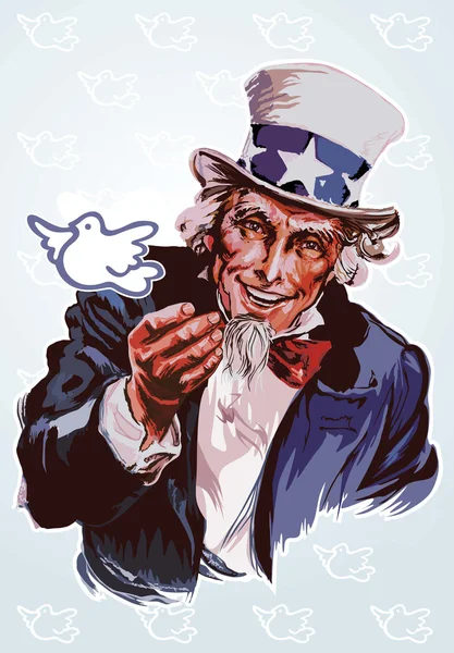Peaceful Uncle Sam — Stock Vector