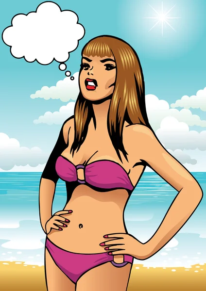 Bikini-Mädchen — Stockvektor